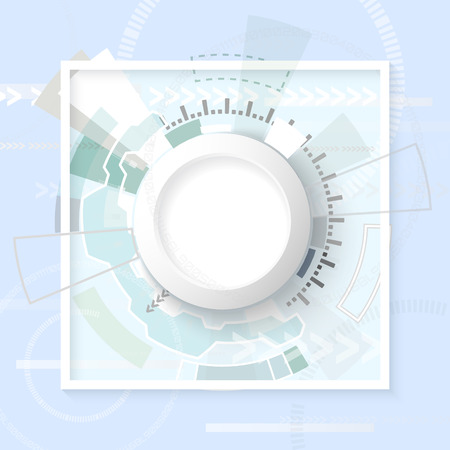 Abstract technological background with various technological elements. Circle place for textのイラスト素材