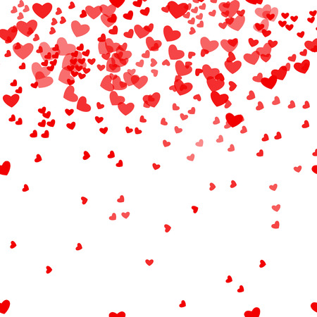 Romantic pink heart background. illustration for holiday design. Many flying hearts on white pattern. For wedding card, valentines day greetings, lovely frameのイラスト素材