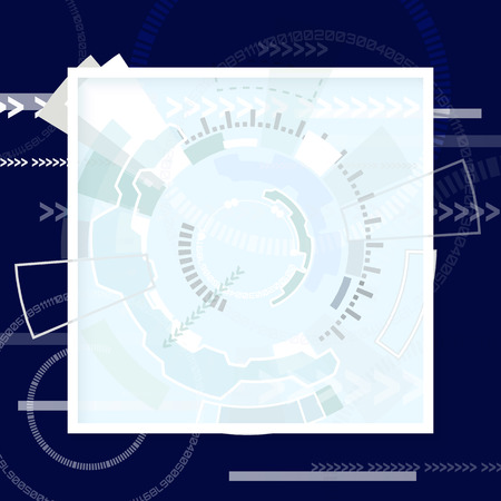 Abstract technological background with various technological elements. square place for text.のイラスト素材
