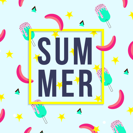 Vector of bright summer cards.のイラスト素材