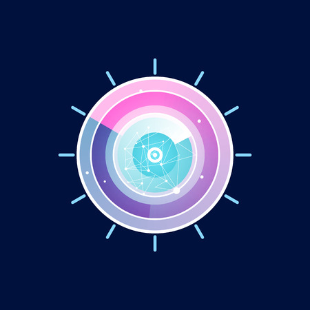 radar vector icon . Flat style illustration. for mobile applications, computer design.のイラスト素材