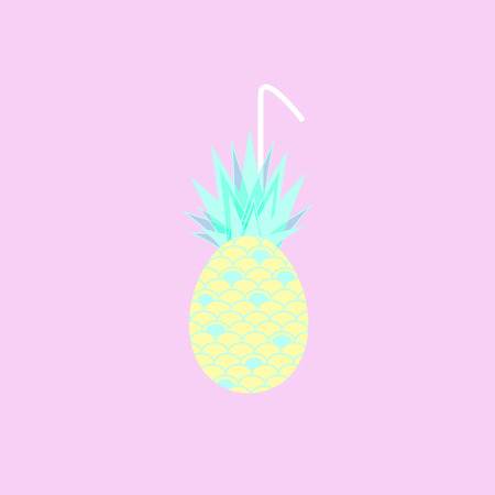 Summer cards with beautiful summer background with pineapple.のイラスト素材