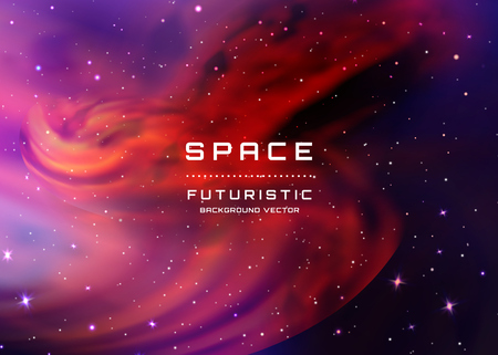 Abstract vector background with night sky and stars, illustration of outer space and Milky Way.のイラスト素材