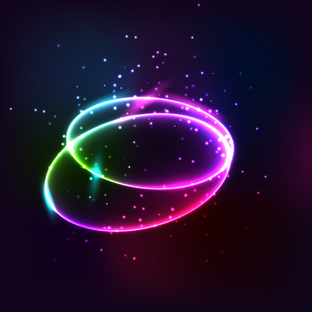 Glow effect, Ribbon glint, Abstract rotational border lines.のイラスト素材