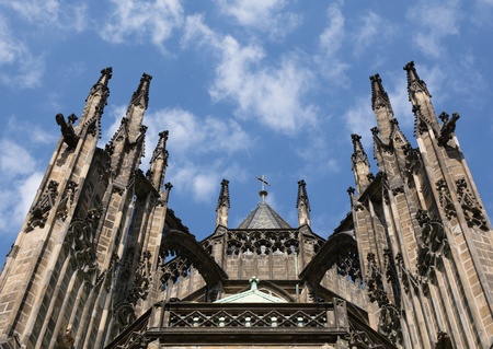 Unusual Detail of the St. Vitus Cathedral in the area of the Prague Castle, Czech Republicのeditorial素材