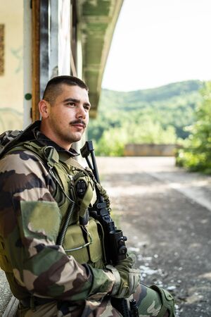 SWAT special military police force airsoft in combat action anti Terrorist intervention combat war...
