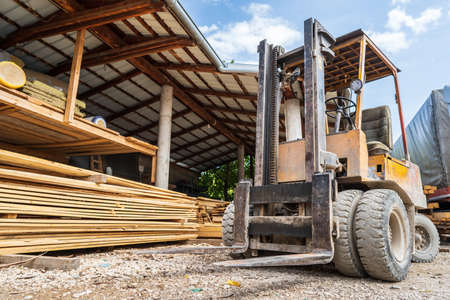 Forklift loader for warehouse fork lifter ready for workの写真素材