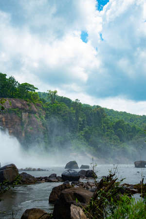 Most beautiful Lake in tropical rainforest Athirapally waterfalls, Kerala, India