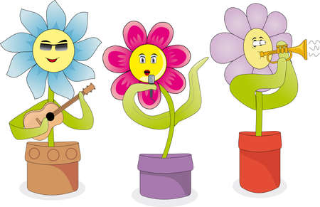 Singing flowersのイラスト素材