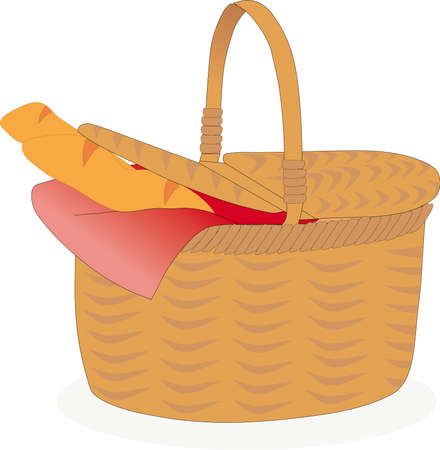 Illustration of picnic basket.のイラスト素材