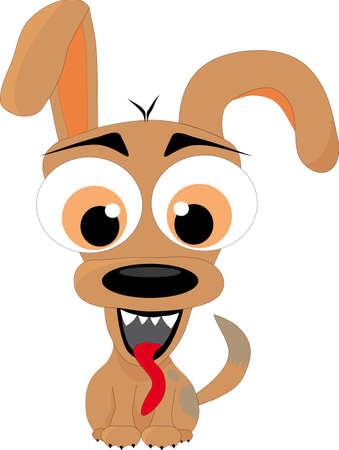 Illustration of crazy dog with big head のイラスト素材