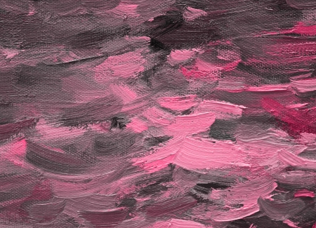 Colored smears pink and black oil paint on canvasの写真素材
