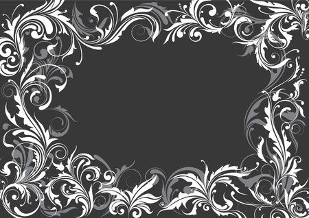 Grey floral backgroundのイラスト素材