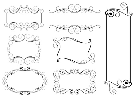Set of swirl framesのイラスト素材
