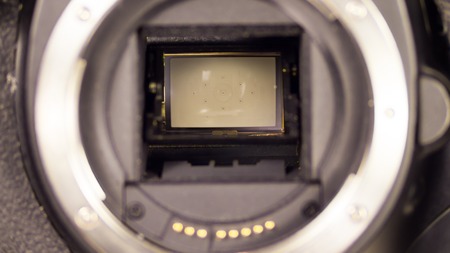 Mirror and Shutter Mechanism DSLR Camera very closeの写真素材