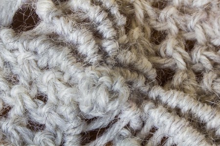 Gray Knitted Wool as Background and textureの写真素材