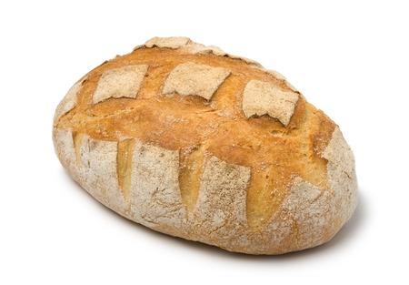 Fresh village bread isolated at the white background