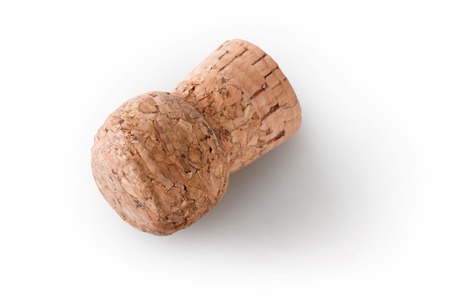Winery. Wine cork on white isolated background, cutout, object, copy spaceの写真素材
