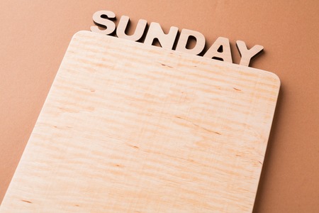 Word Sunday with blank wooden board. Timetable, day of week, to-do-list, time management conceptの写真素材