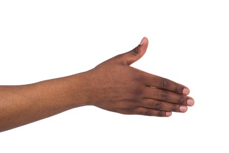 One african american mans hand ready to shake handsの写真素材