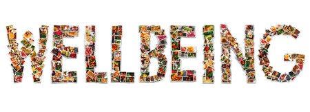 Wellbeing and relax concept. Word Wellbeing for healthy lifestyle and balance