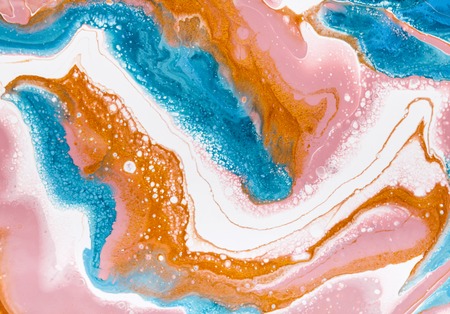 Blue and pink colored mix. Abstract fluid art concept