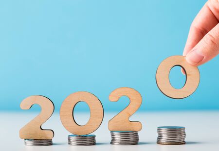 financial growth concept. New 2020 year course for rising economy, copy space