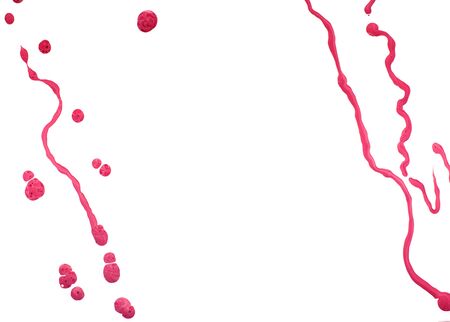 Abstract red curly lines on white background with copy spaceの写真素材