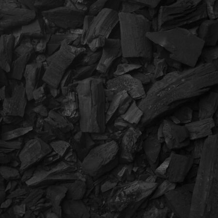 Black charcoal background for preparing grill food and advertisement, copy spaceの写真素材