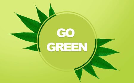 Go Green Sign. Stop environment pollution motivational banner, panoramaの写真素材