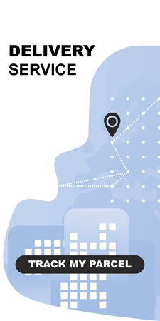 Tracking concept fast delivery service, flat infographics creative design for app. vector illustrationのイラスト素材