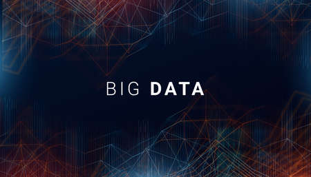 Big Data Concept. Creative Illustration With Colorful Geometrical Elements Over Dark Background,...