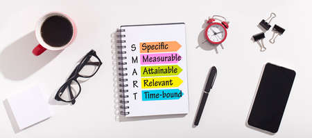 Goals Setting And Planning. Acronym Of Word Smart Made Of Words Specific And Measurable, Attainable,...