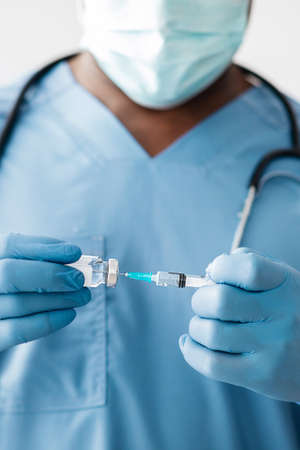 vaccine vial for prevention, immunization and treatment for new infectionの写真素材