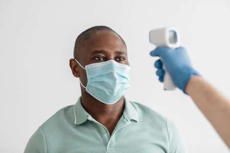 Care of patient health, preparing for vaccination of population and checking person to procedureの写真素材