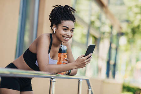 Sports and workout breaks, drink water for health care outside