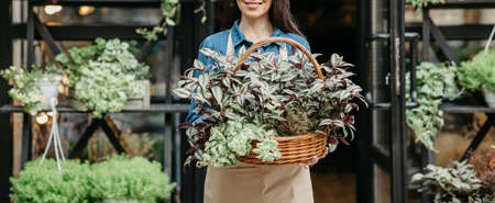 Beauty design of studio in rustic style, opening of flower shop after  lockdown