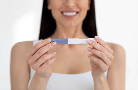 Positive emotions, health care, good news, expect baby and family planningの写真素材