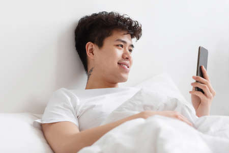 Mobile app, free time with device, online ad and offerの写真素材