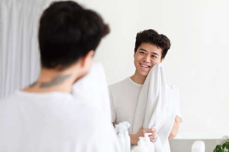Skin cleansing procedures, cosmetics for men, beauty care and hygieneの写真素材