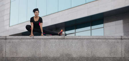 Sports to keep fit and lose weight in cityの写真素材