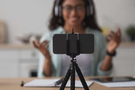 Devices for remote work at home, shooting video blog, new normal