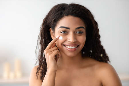 Anti-aging and anti-wrinkle care, home treatments and self-isolationの写真素材