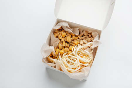 Beer snacks, food delivery business, crunchy salty appetizer at evening, covid-19の写真素材