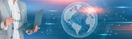 Global covid-19 pandemic, modern education, remote seminar, study and meeting, new normalの写真素材