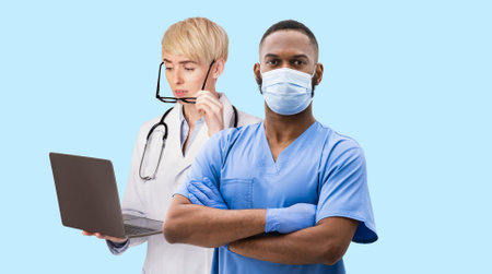 Medical Workers Portraits. Collage With Multiethnic Male And Female Doctors In Uniform