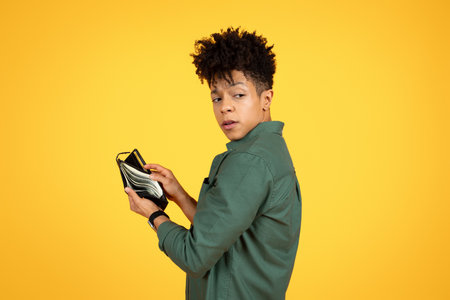 Suspicious african american man stole somebodys wallet
