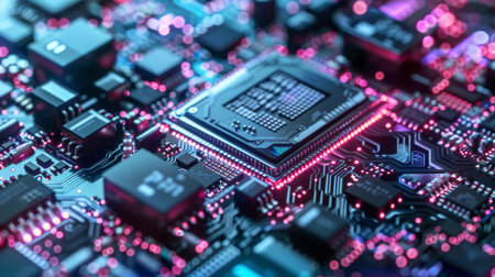 Close Up of a Computer Chipの素材
