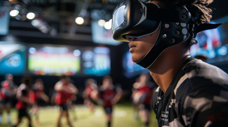 Virtual Reality Gaming at a Tech Expo Eventの素材