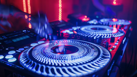 DJ Mixing at a Nightclubの素材